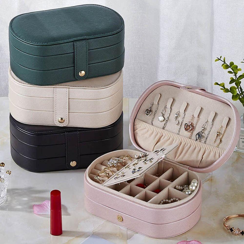 PU Leather Ring Earrings Storage Box Anti-oxidation Jewelry Storage Box  Travel