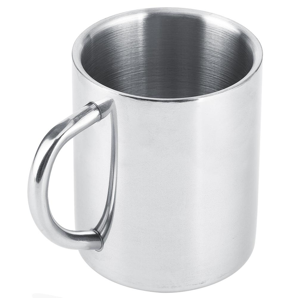Portable Stainless Steel Double Wall Mug Anti‑scald Coffee Tea Milk Cup with lid for Home Office Travel(220ML )