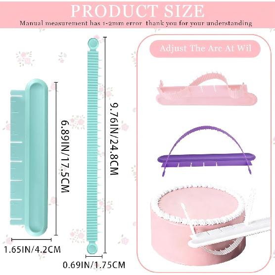 4PCS Cake Arch Guide Tool,Adjustable Fondant Cake Arc Ruler,Practical Baking Writing Swag Guide Gadgets Accessories,Decorative Marking Divider