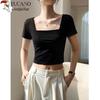 Woodpecker Women's Square Neck Crop T-Shirt