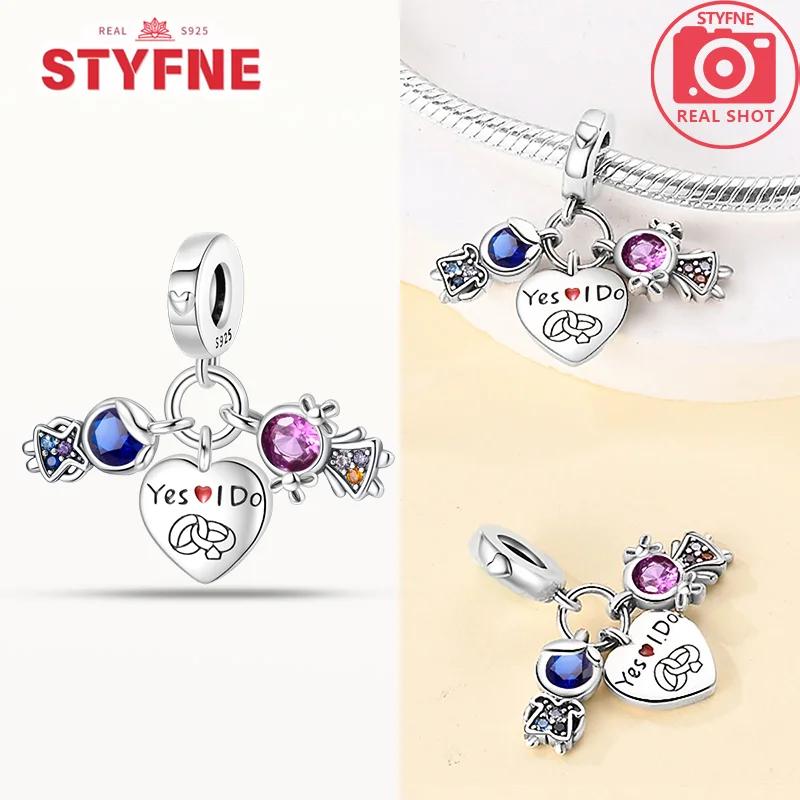 Exquisite Original Couple Love Boy&Girl Dangle Charms Heart Beads Copper Bracelet For Women Diy Jewelry Gift Charms Beads