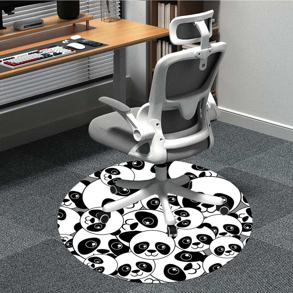 1pc Panda Pattern Office Round Area Rug, Indoor Mat Suitable For Office, Under Office Chairs Bedroom Living Room Home Decor, Room Deco