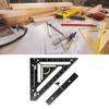 Rafter Square Tool Aluminum Alloy Triangular Ruler Protractor Carpenter Square with Jig Block for Wo