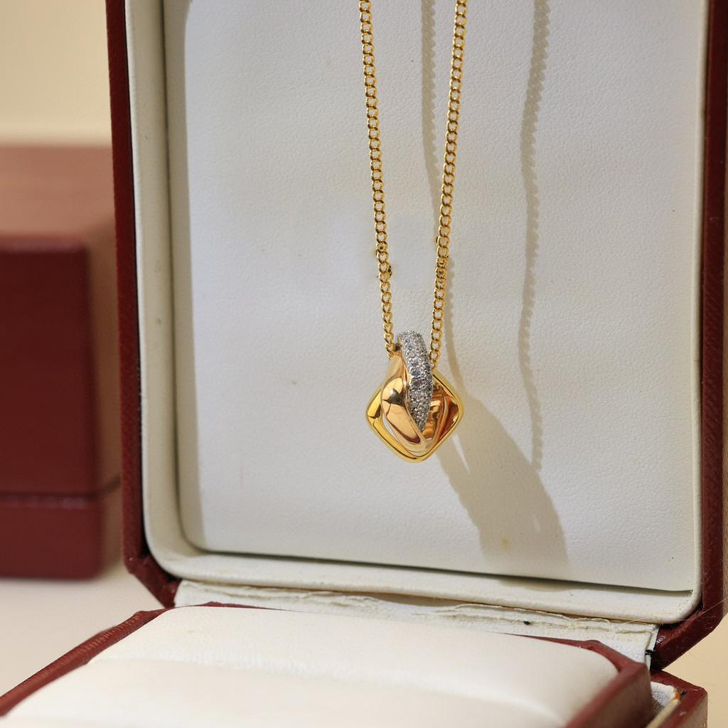 100th anniversary limited edition necklace, three color three ring necklace, shipped in V gold material, thick gold electroplating precision version