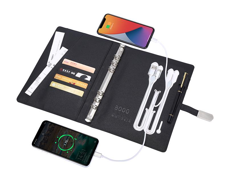 A5 Wireless Charging Notebook: Business Planner & Meeting Notes Organizer