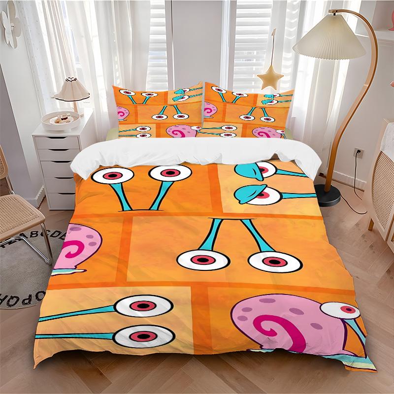 

3pc Sponge Bob Bedding Set Guest Room Bedroom Decor Christmas Halloween Decor Birthday and Holiday Gifts- All Seasons 3pcs Quilt 155 135x200cm