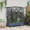 Raised Garden Bed with Trellis and Roof Gray 163 x 40 x 129 cm PP