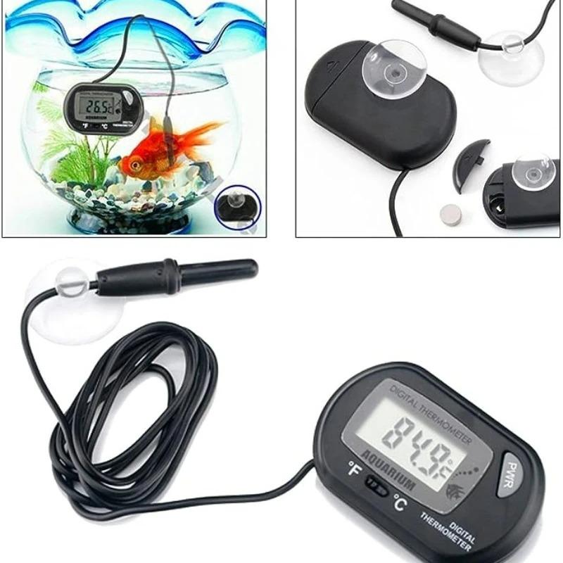 Digital Aquarium Thermometer with Probe Suction Cup Fish Tank Water Electronic Measurement Degrees Celsius ℃