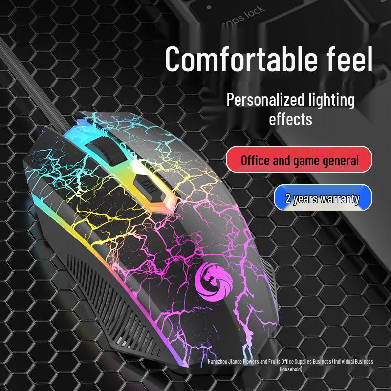 Universal Wired Mechanical Gaming Mouse for Home, Office, or Esports - USB Compatible with Laptop and Desktop