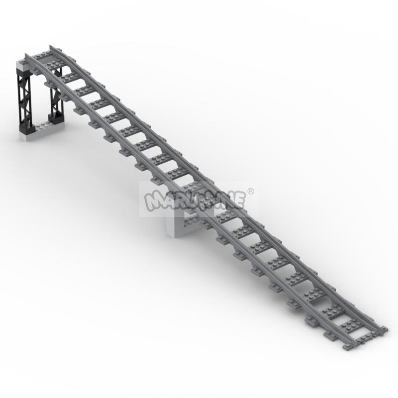 Marumine Rampa de Vía de Tren MOC Subida Sistema de Ferrocarril MOC Idea Puente Bloques de Construcción Ladrillos Maqueta a Escala Se Adapta Para 53401 Bloques de Construcción Navideños