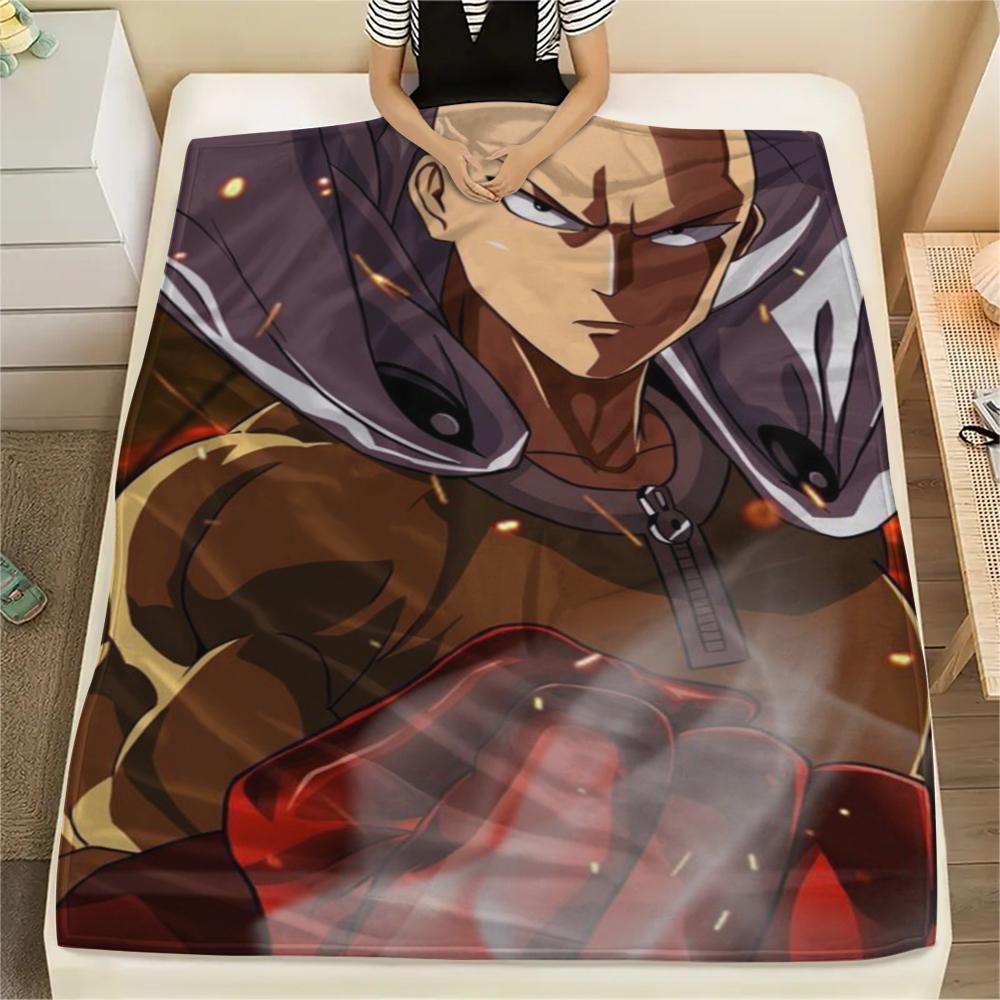 

1Pc Punch Man Print Flannel Blanket, High quality Comfortable for All Seasons, Home Decor, Warmth and Comfort, Perfect for Christmas Gifts 80cm x 120cm