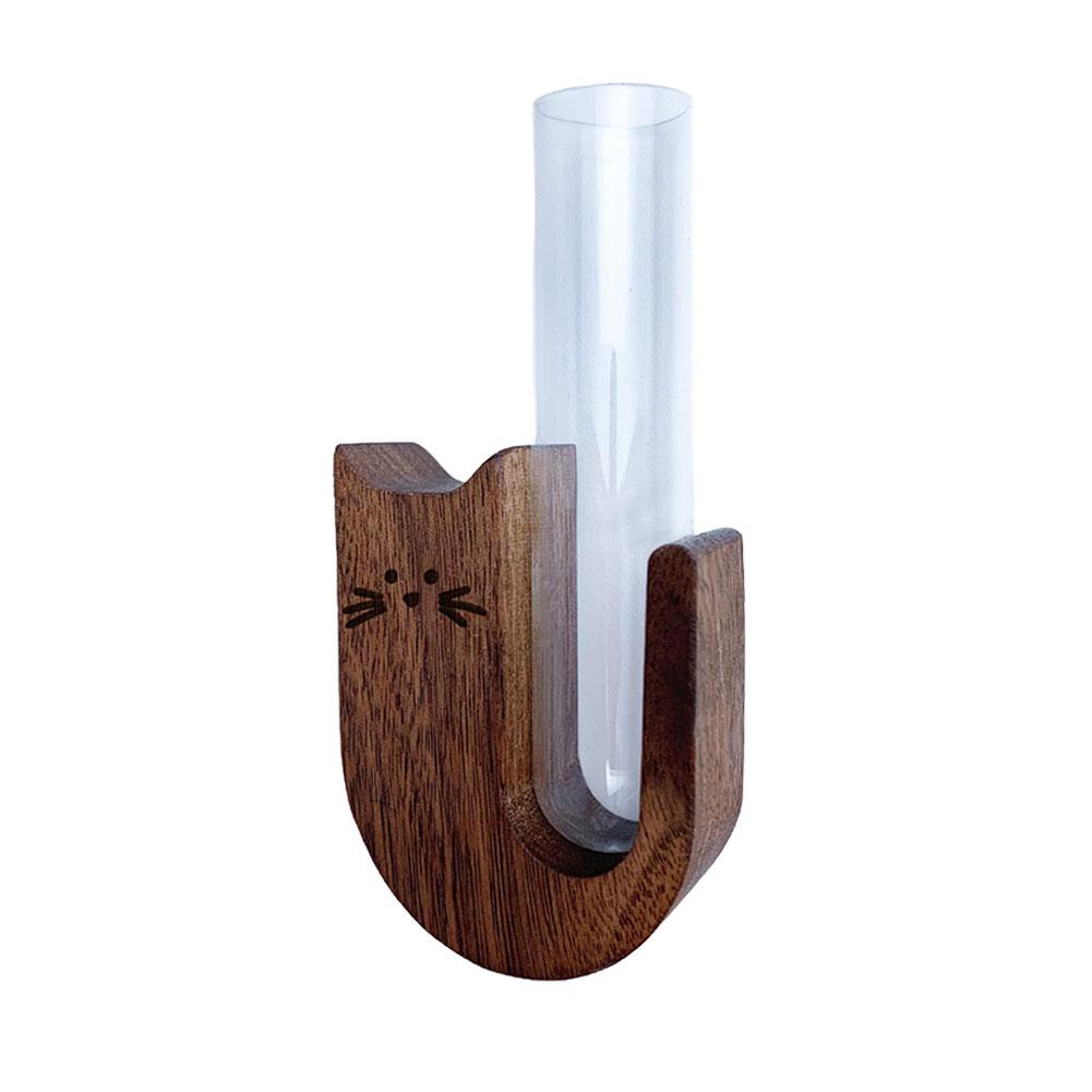 Cat Whisker Jar Mini Wooden Test Tube Vase For Whiskers Cat Whisker Collection Refrigerator Magnet Pet Hair Keepsake Bottles