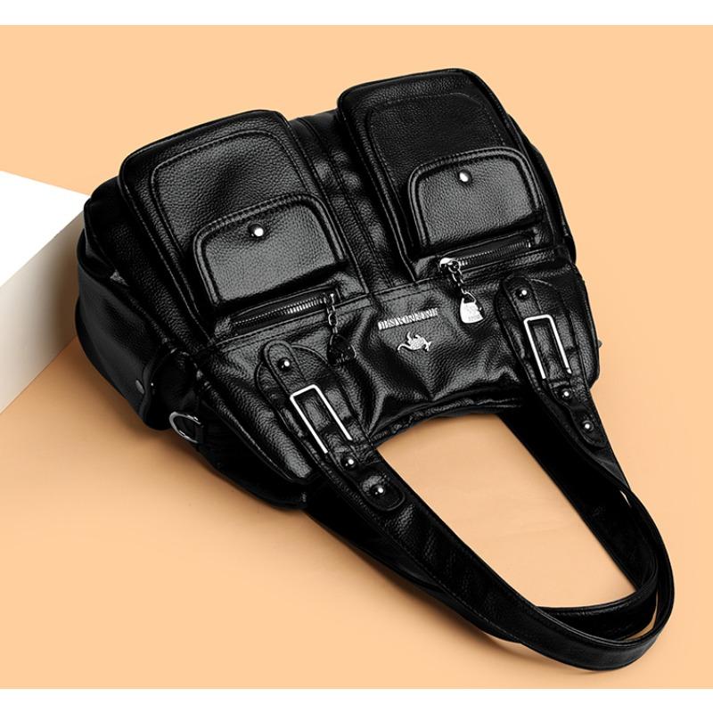 Trendy dámská taška přes rameno s více kapsami, všestranná crossbody kabelka pro každodenní a neformální použití