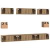 Wall Mounted TV Cabinet Set 8 pcs Artisan Oak Wood Based Material