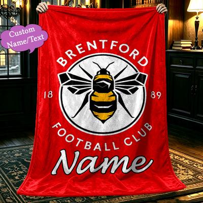 1pc Brentford Football Club (2) Blanket, Cozy Valentine's Day Blanket, Multi-functional Nap Blanket Available Throughout the Four Seasons