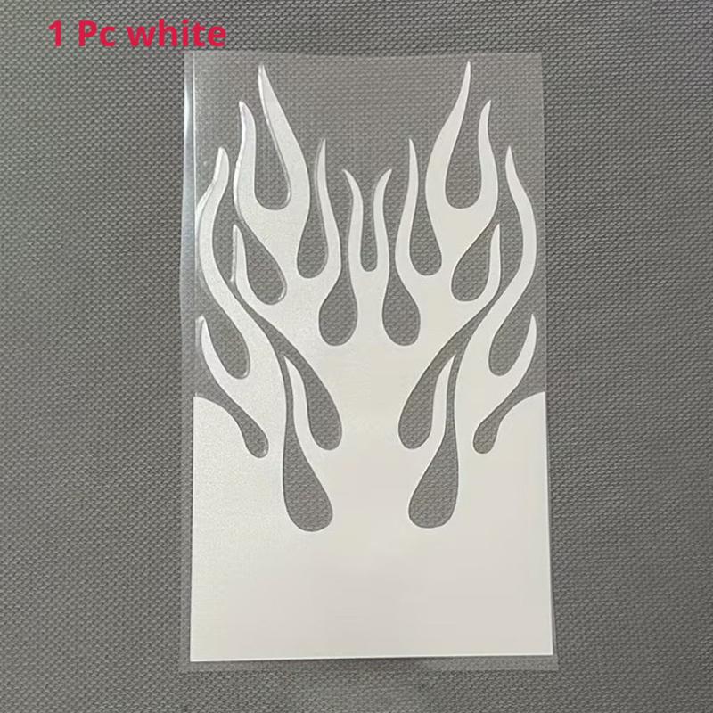

SEAMETAL Waterproof Flame Racing Stripes Reflective Sticker Decal For Motorcycle Electric Scooter Fender Decoration белый