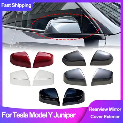 For Tesla Model Y Juniper -2026 Side Mirror Cover Rearview Mirror Cap Housing Door Wing Mirror Cover Protector Accessories