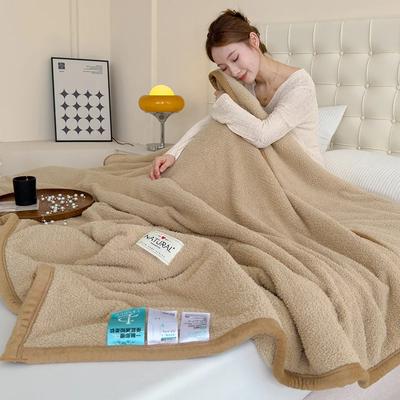 Modern And Simple Solid Color Flannel Thickened Warm Coral Blanket Seasons Office Rest Blanket Double-sided Plush Cover Blanket