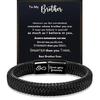 Magnetic Stainless Steel Leather Bracelet, Hand-woven for Men, with Personal Message Engraved on It