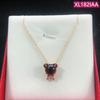 Rose Gold Red Cat's Eye Fox Pendant Necklace with Copper Inlay and Zircon for Women