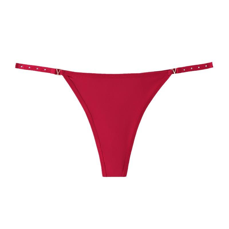 

Сексуальные бесшовные стринги для женщин, поднимающие бедра, со спортивными тонкими бретельками и дышащей хлопковой ластовицей Small красный