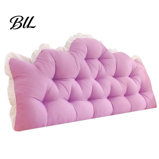 Wedge Pillow for Bed Headboard Cushion with Ruffle Trim, Dorm Pillow, Crown Shape, Comfortable Support College Bedroom Decor, Reading Back Window Seat