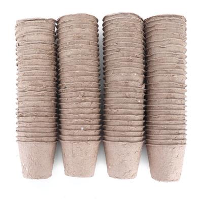 100 tk 6 cm paberist turba pott, biolagunev, ümmargune seemikute kasvatustops, aiandustarvik