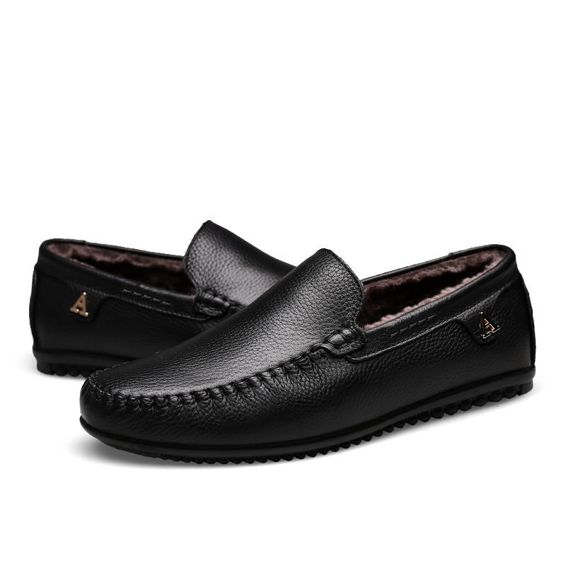Mode Echtes Leder Herrenschuhe Luxus Business Casual Slipper Formelle Loafer Herren Mokassins Italienisch Schwarz Herren Fahrschuhe Sneakers
