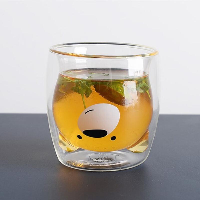 Shangqi Little Bear Double-Layer Glass Mug Set
