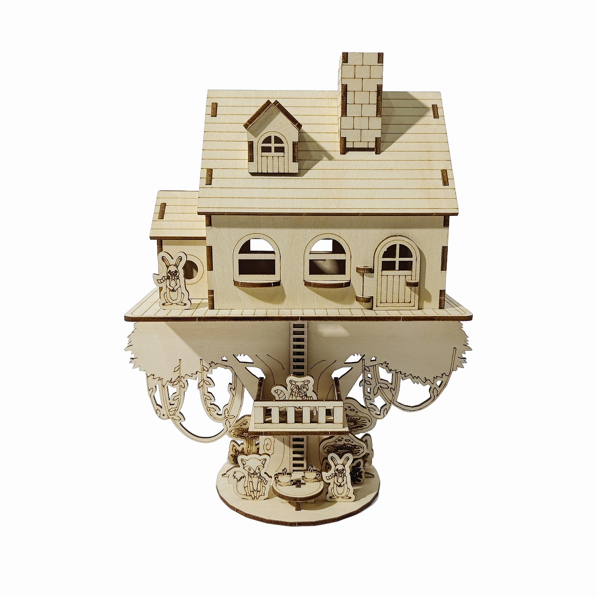 

DIY Jungle Treehouse #2, Craft Model Kit, Hands-On Activity Table Decoration, Birthday or Christmas Gift белый