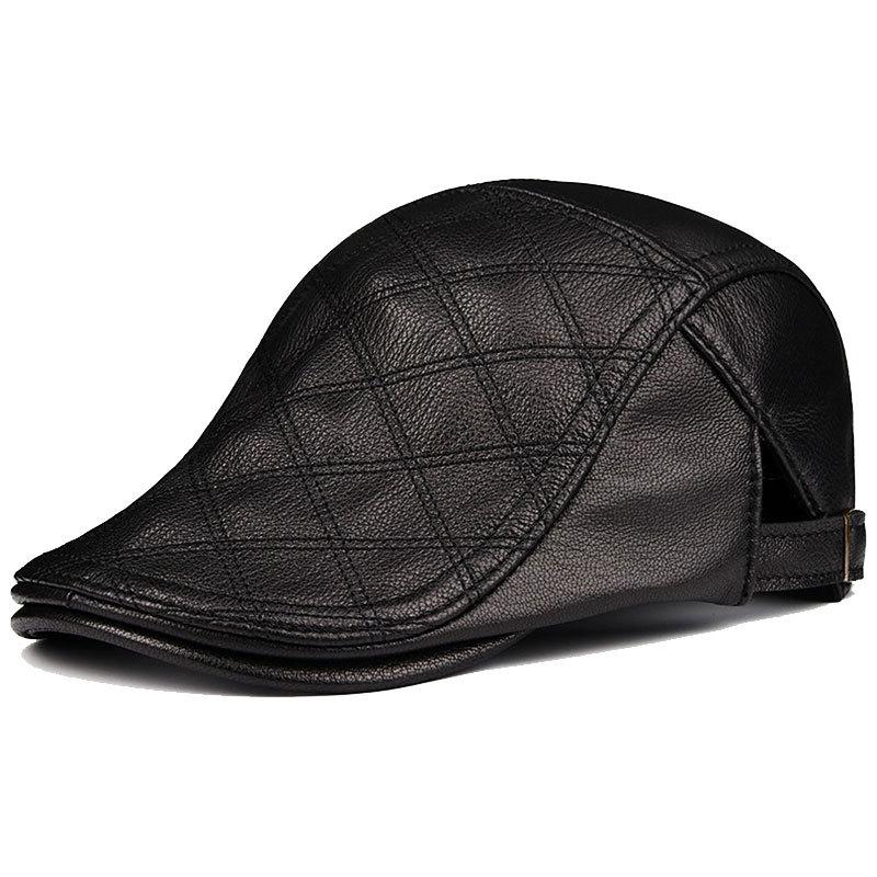 

Мужская кепка из овчины - Теплый берет на осень/зиму для мужчин среднего и пожилого возраста XXL (60-61 cm)