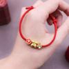 New Year Four-Leaf Clover Red String Bracelet: Personalized Zodiac Charm for Safety and Joy.