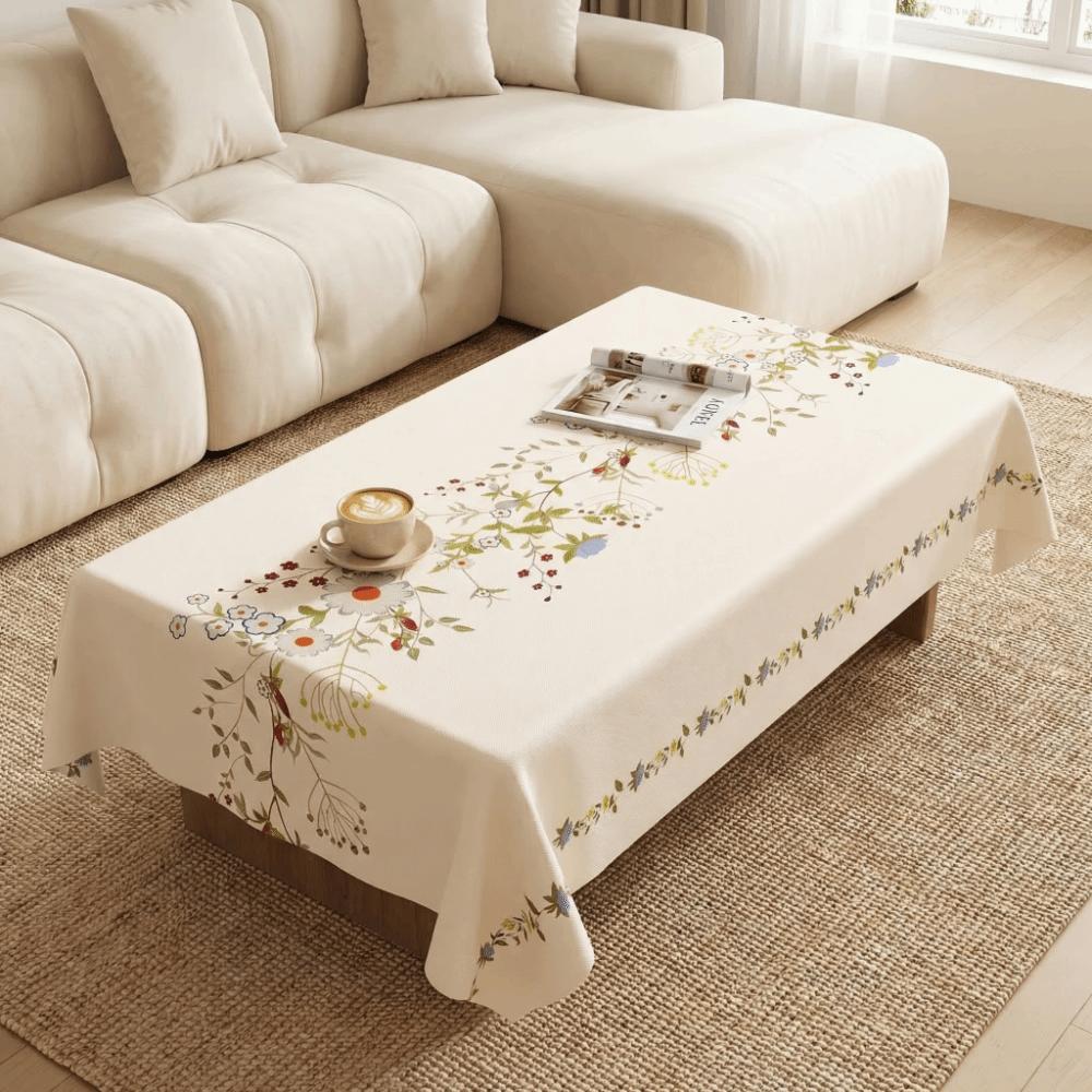 Beautiful PVC Tablecloths Oil-proof Spill Proof Table Cover Thickened Advanced Table Cloth for Kitchen Dining Table