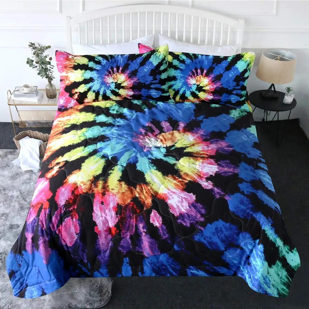 Tie Dye Bedding Set Boho Psychedelic Duvet Cover for Kids Children Teens Adult Hippie Tie Dye Comforter Cover
