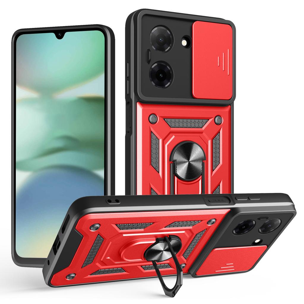 AMORUS For Xiaomi Poco C71 4G/Redmi A5 4G (171.7mm) Case Kickstand PC+TPU Phone Cover with Camera Lens Slider