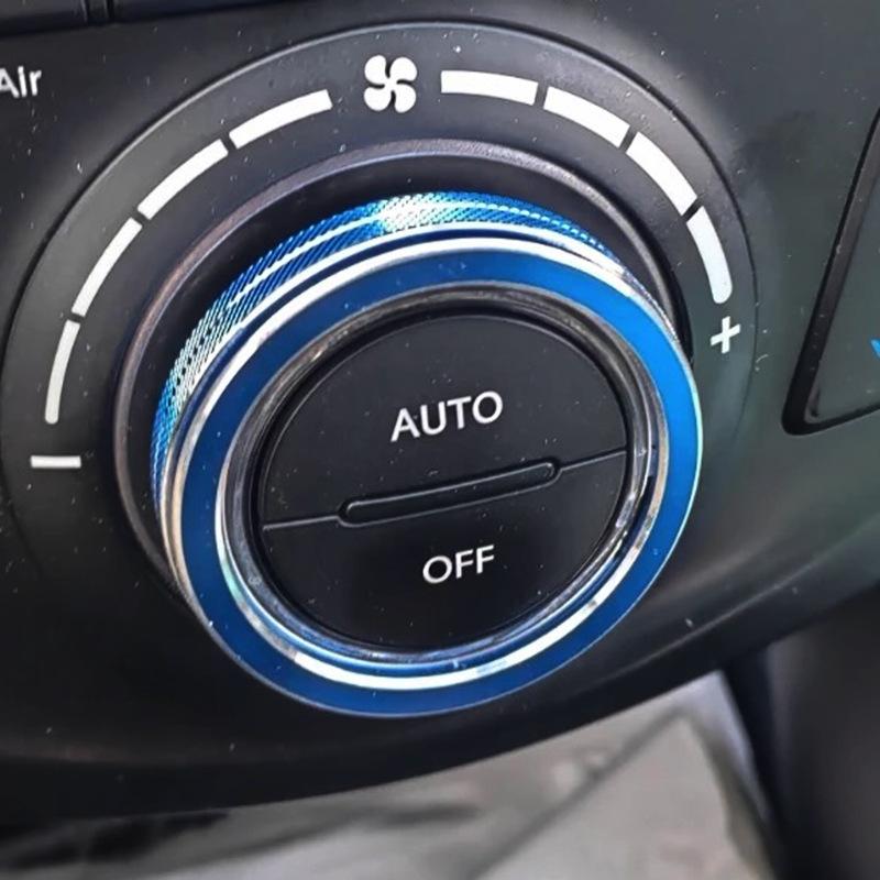 Pro Hyundai Ix45 2013-2017 Dekorativní kroužek na knoflík střední klimatizace palubní desky auta Kovový ozdobný kryt Příslušenství interiéru auta