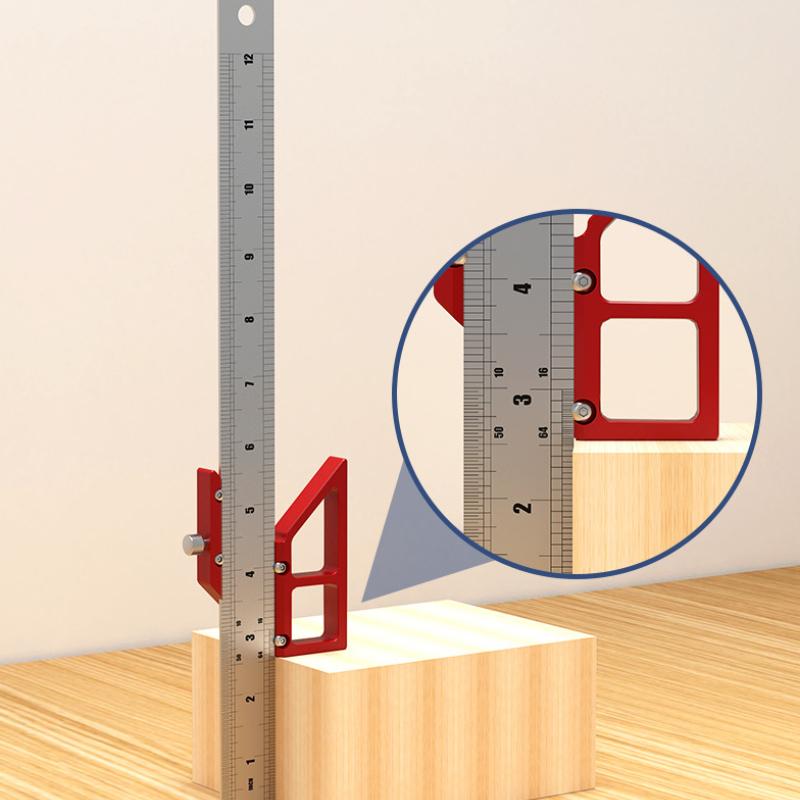 Multifunctional Woodworking Centerline Drawing Ruler Right Angle Marker Auxiliary Measuring Tool