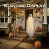 120cm Swinging Ghost Outdoor Decor on a Swing Adjustable Hanging Halloween Decor with String Lights Spooky Cute Ghosts
