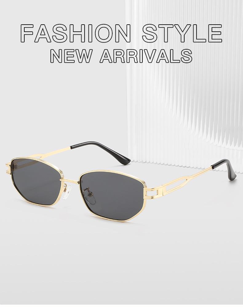 Retro Polygonal Metal Sunglasses: European & American Style, Small Frame, UV Protection, Fashion Streetwear