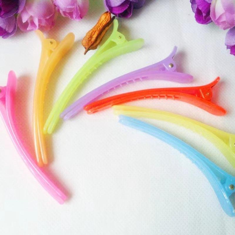 10PCS Professional Hairdressing Salon Hairpins Black Plastic Single Prong DIY Alligator Hair Clip