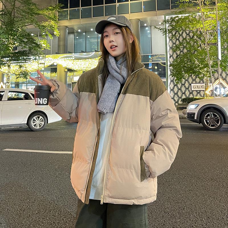 Мужская зимняя свободная повседневная хлопковая куртка с воротником-стойкой для пар — фото 6