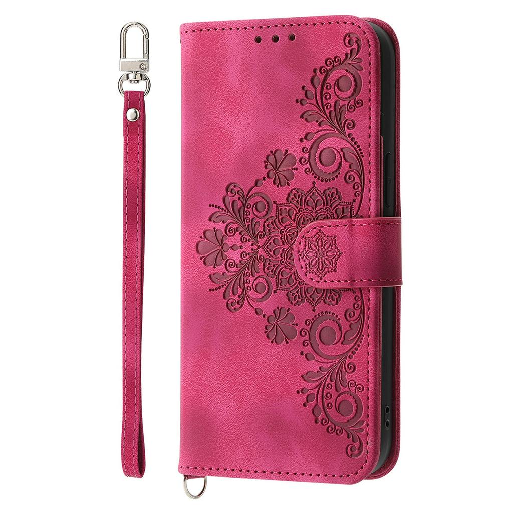 For Honor 400 Lite 5G Case Flower Pattern PU Leather Wallet Phone Cover with Strap