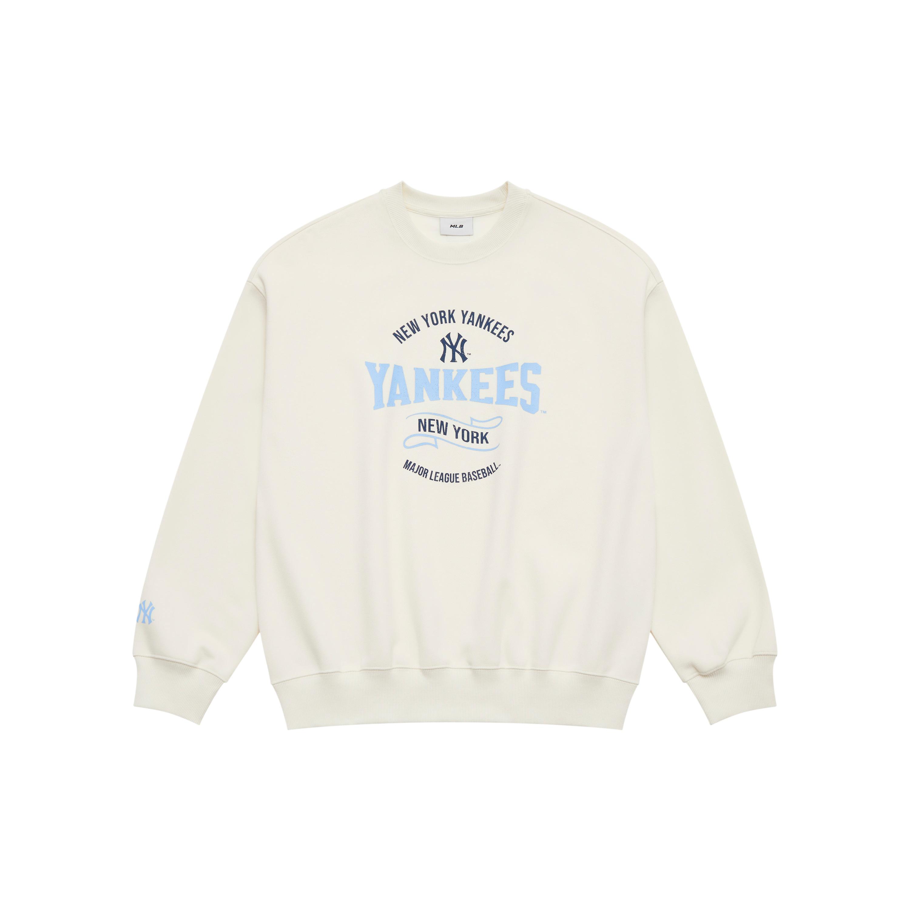 

New MLB Preppy Style Collection New York Yankees SS25 Sweatshirt Unisex Cream 3AMTV0651-50CRS XXL