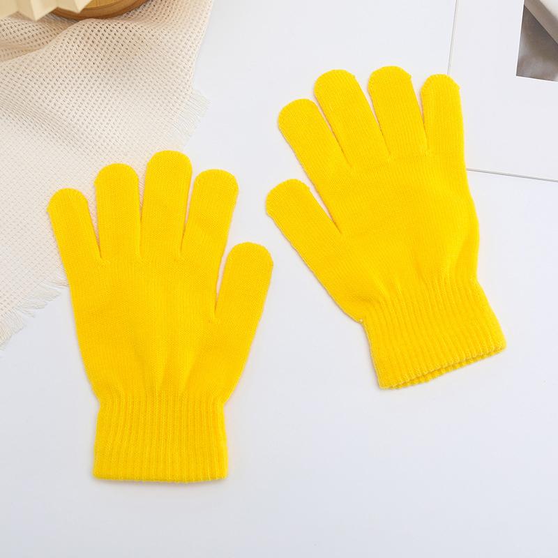 

Зимние теплые перчатки для сенсорного экрана с пятью пальцами, унисекс, цвета конфет