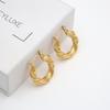 Accessories French Light Luxury Geometric Titanium Steel Ear Buckle Women'S Niche Personality 18K Gold Twist Earrings, High Sense