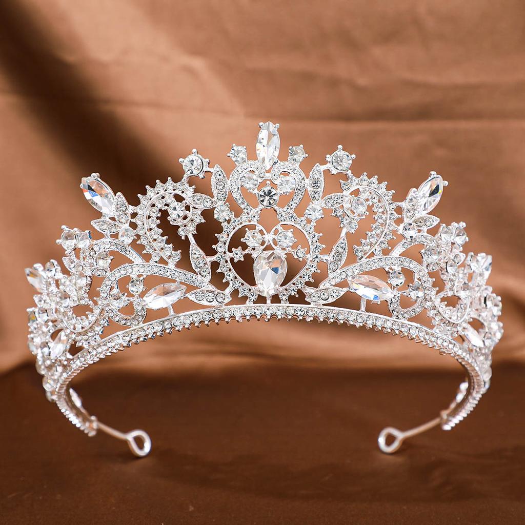 European and American Bridal Tiara Baroque Crown Rhinestone Princess Crown Hair Accessories Wedding Anniversary Style Dress Headband Accessories