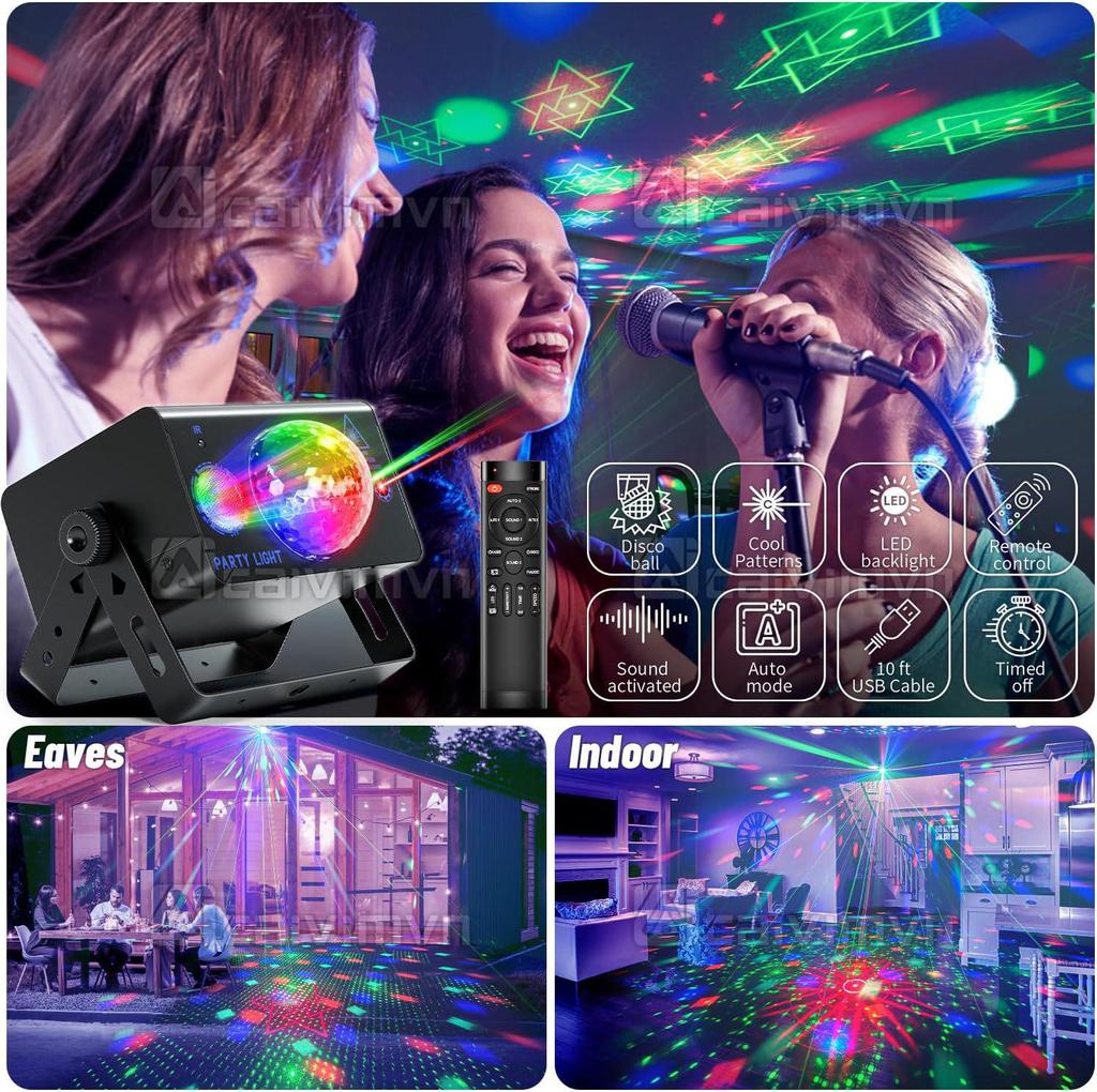 Sound-Activated LED Stage Projector: Laser Magic Ball Light for Home and KTV