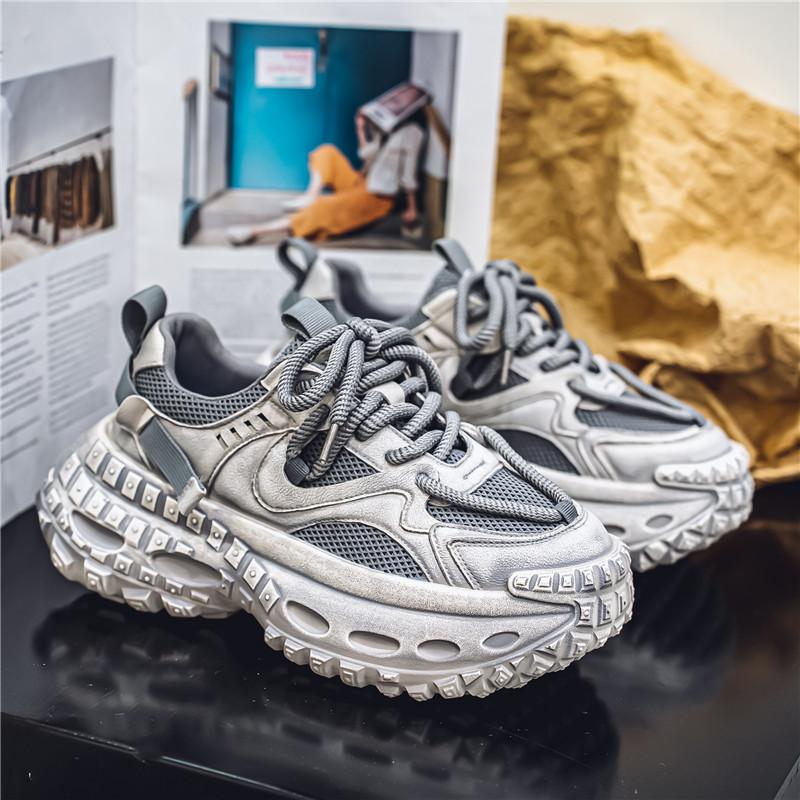 Módní pánské tenisky Trendy robustní tenisky Pánská ležérní obuv Zvyšující výšku Silná podrážka Sportovní obuv Pánské Zapatillas Hombre