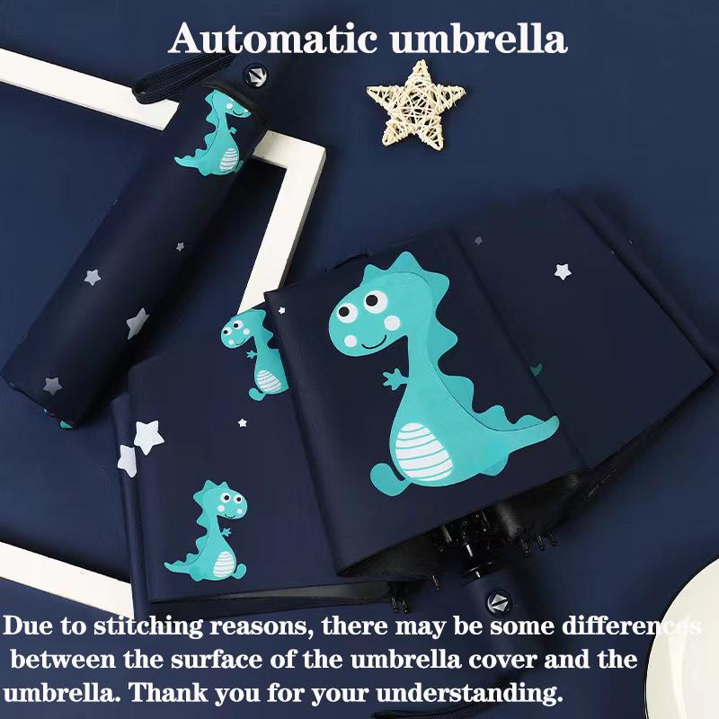 Automatic umbrella Cute dinosaur automatic children umbrella Sunshade Thickening and Durable Travel folding automatic umbrella
