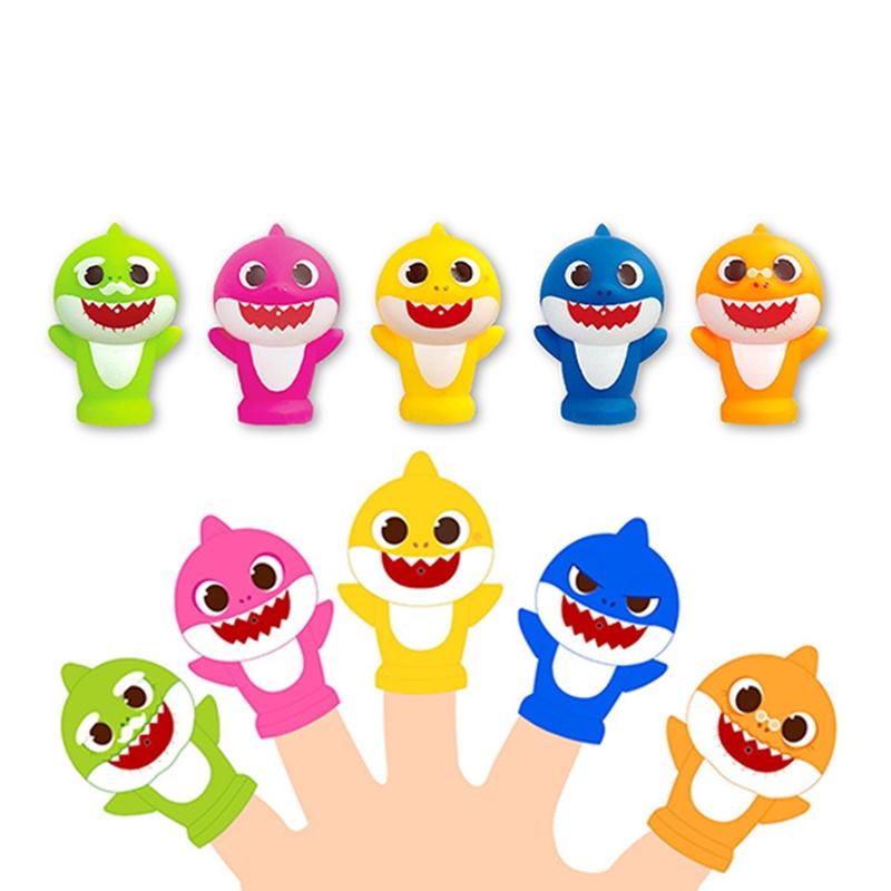 Baby Shark Cute Finger Puppet Safe Plastic Kids Toys Educational Gift Playtime
